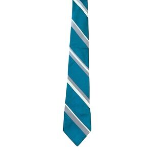 Teal with white stripes vintage tie from Sears.
